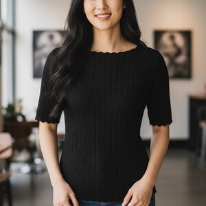 KAREN SCOTT *NWT* textured chevron top